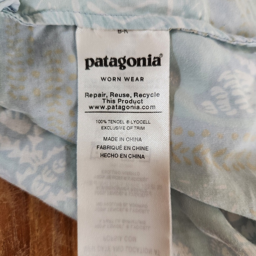 Patagonia Lost Wildflower Dress Forest Song Atoll Blue Pockets Adjustable Midi M - Picture 10 of 11